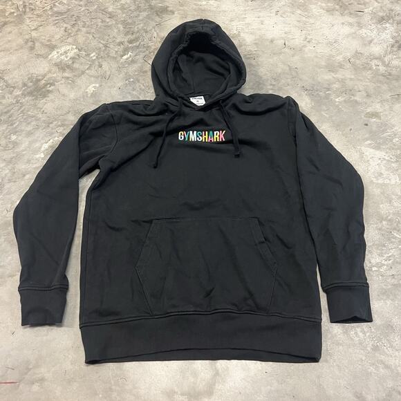 Gymshark Hoodie Womens Size XS Embroidered Pullover Black - Picture 1 of 6